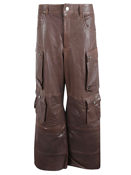 Fermas.Club Leather cargo pants