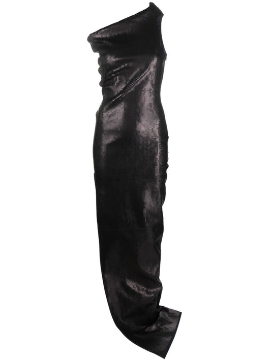 Rick Owens Embroidered denim long dress
