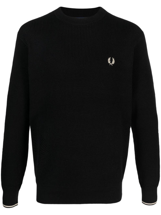 Fred Perry Conscious Criteria page Logo cotton crewneck jumper