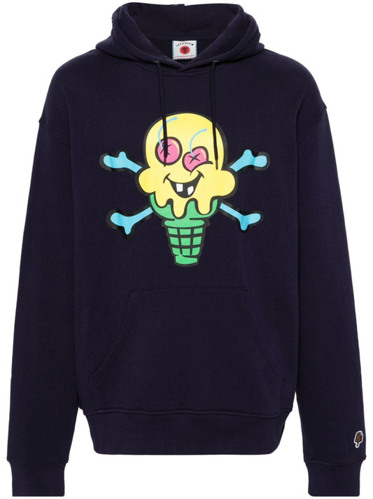 Icecream Cones&Bones printed hoodie