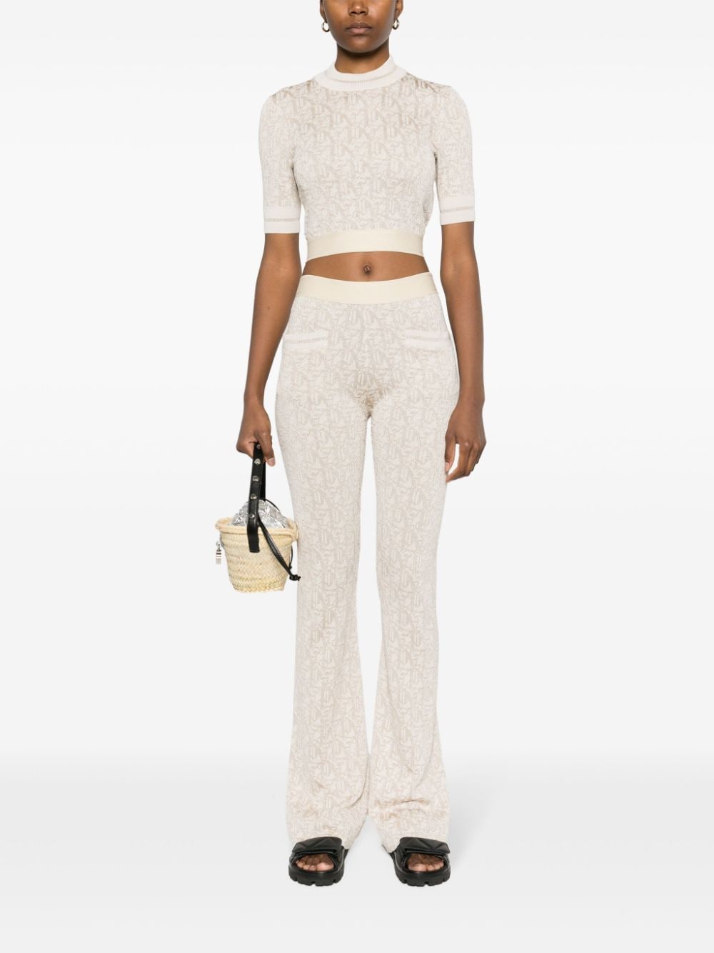 Palm Angels Monogram jacquard knit trousers