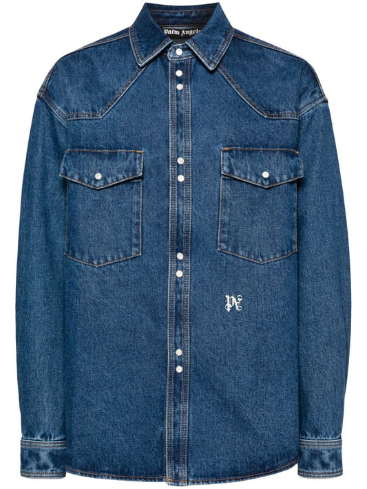 Palm Angels Monogram denim shirt