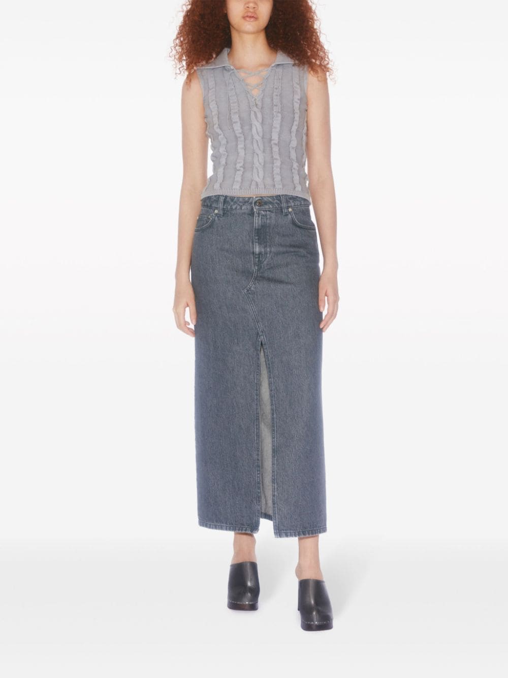 Filippa K Conscious Criteria page Slit denim long skirt