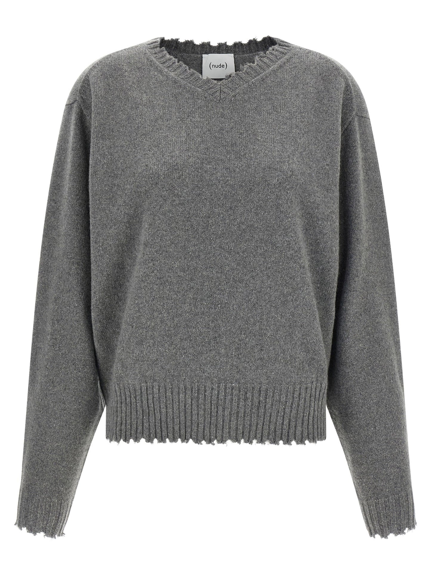 Nude Fringed Hem Sweater