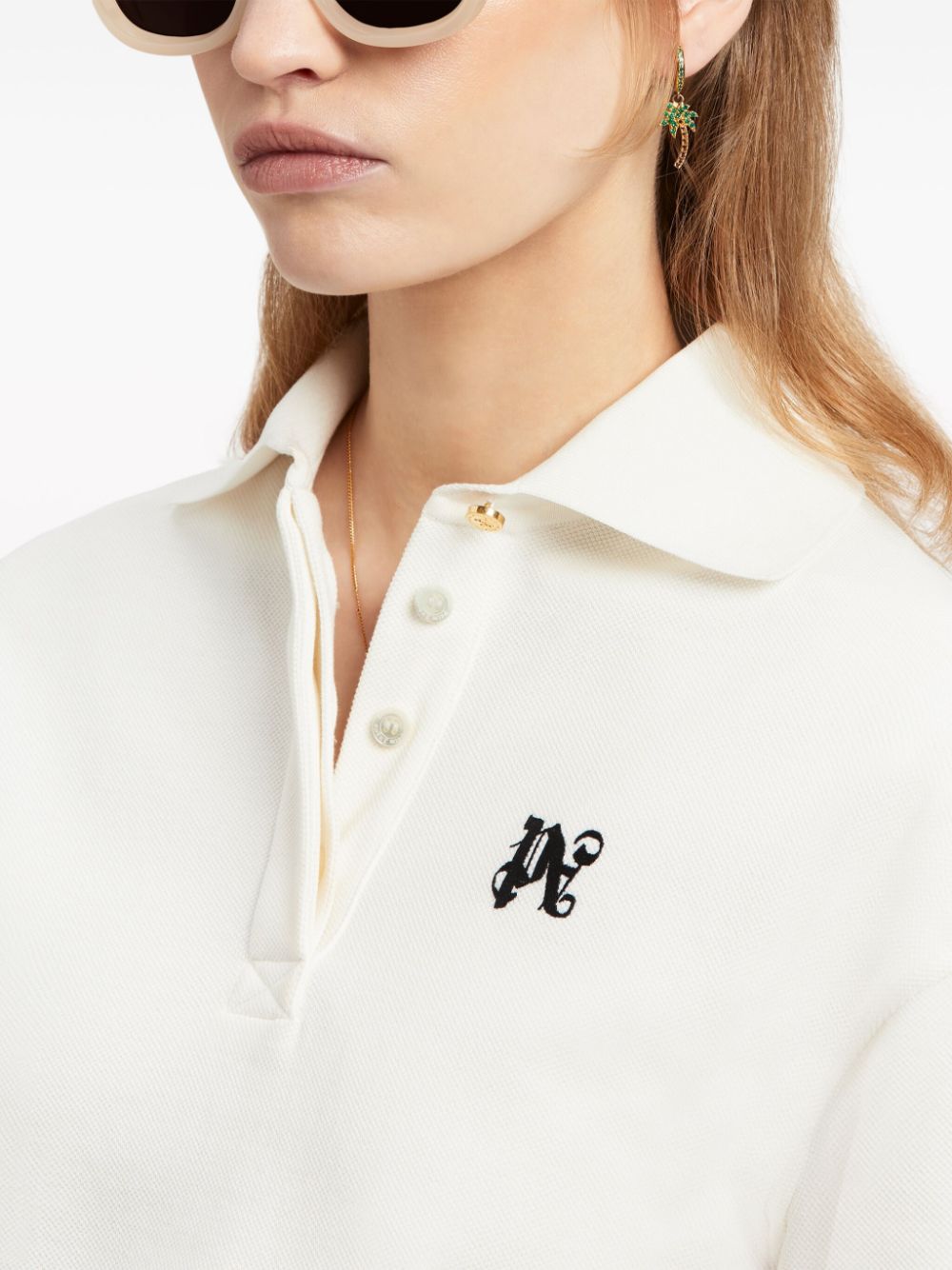 Palm Angels Monogram cropped polo shirt