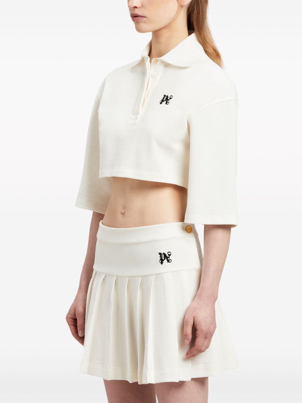 Palm Angels Monogram cropped polo shirt