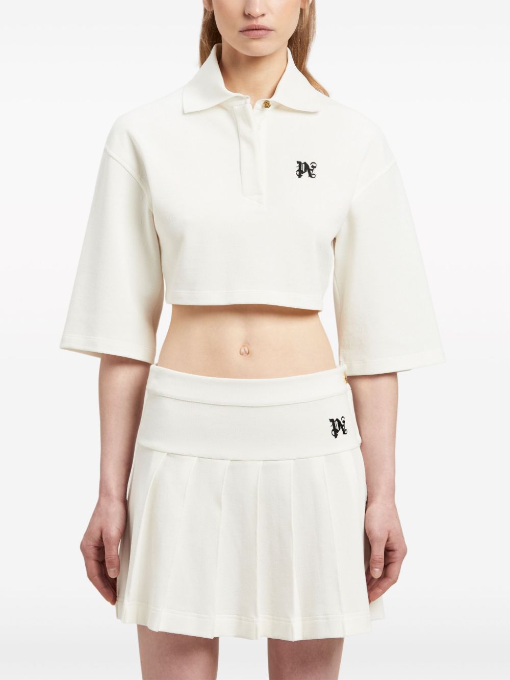Palm Angels Monogram cropped polo shirt