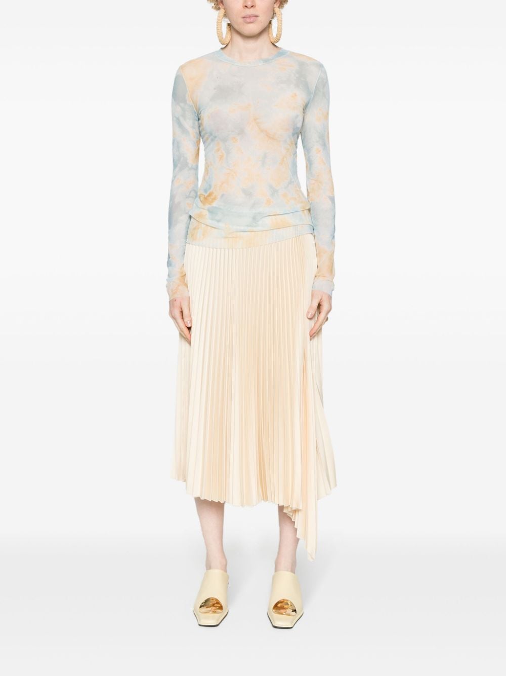 Erika Cavallini Semi-Couture Long sleeve printed t-shirt
