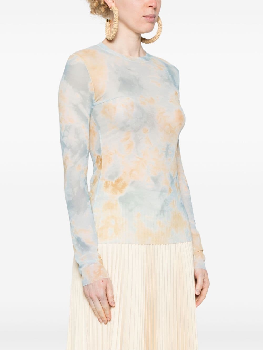 Erika Cavallini Semi-Couture Long sleeve printed t-shirt