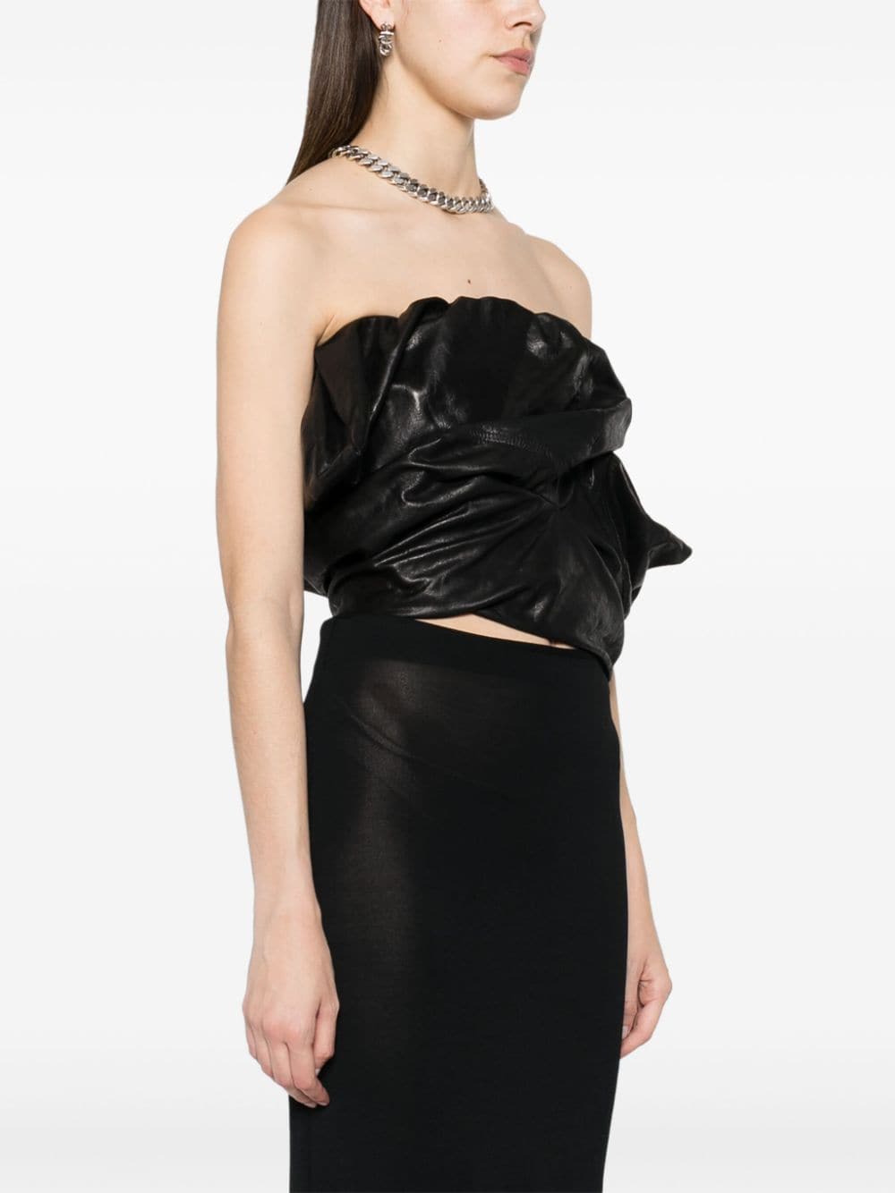 Rick Owens Draped leather bustier
