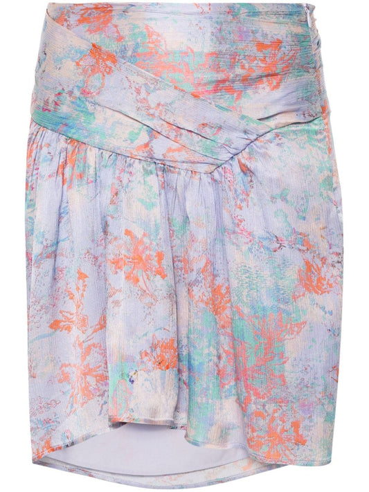 Iro Floral print silk mini skirt