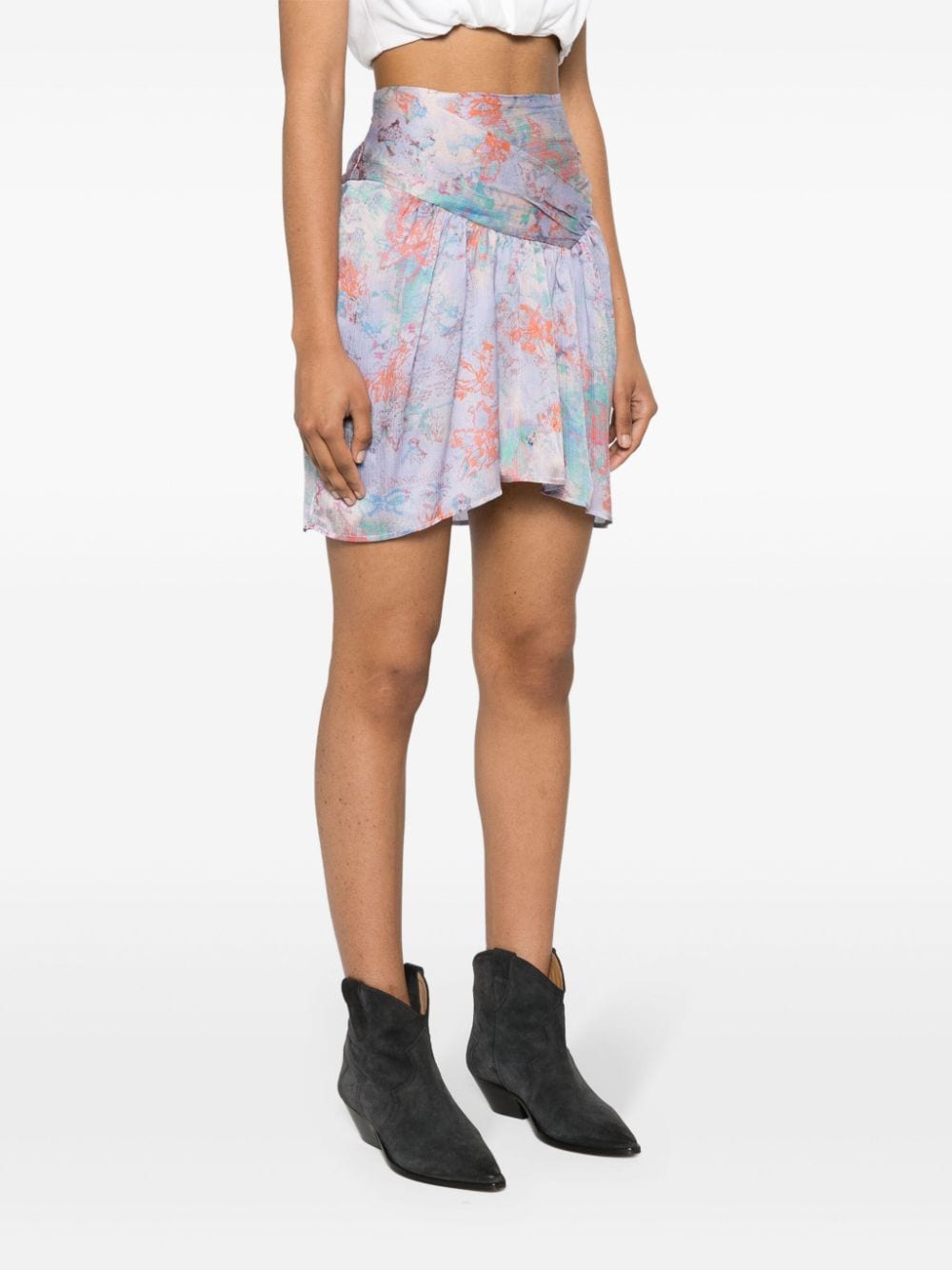 Iro Floral print silk mini skirt