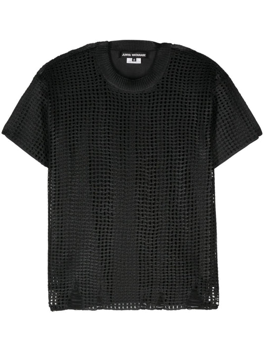 Junya Watanabe Open-knit crewneck t-shirt