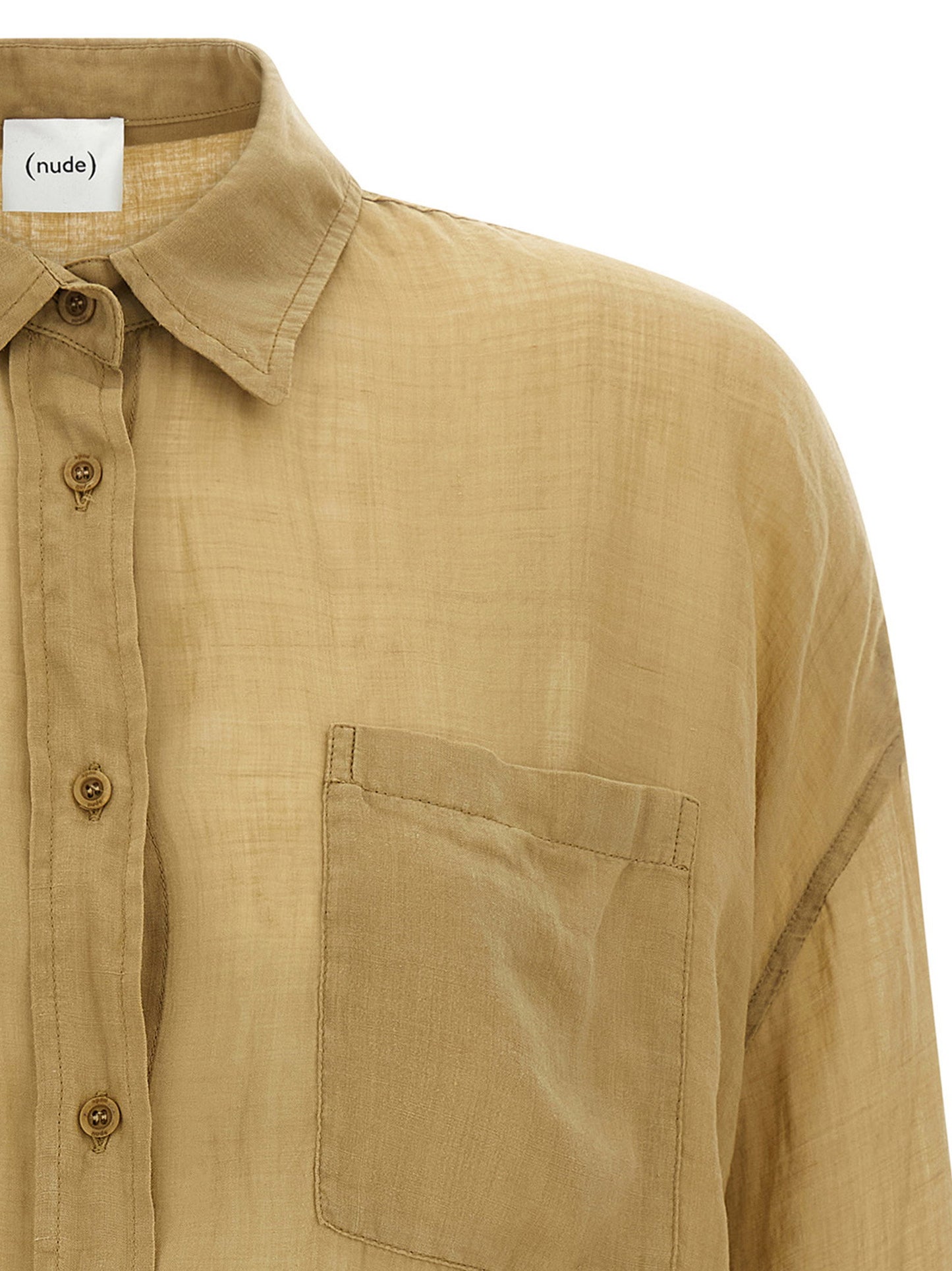 Nude Linen Blend Shirt