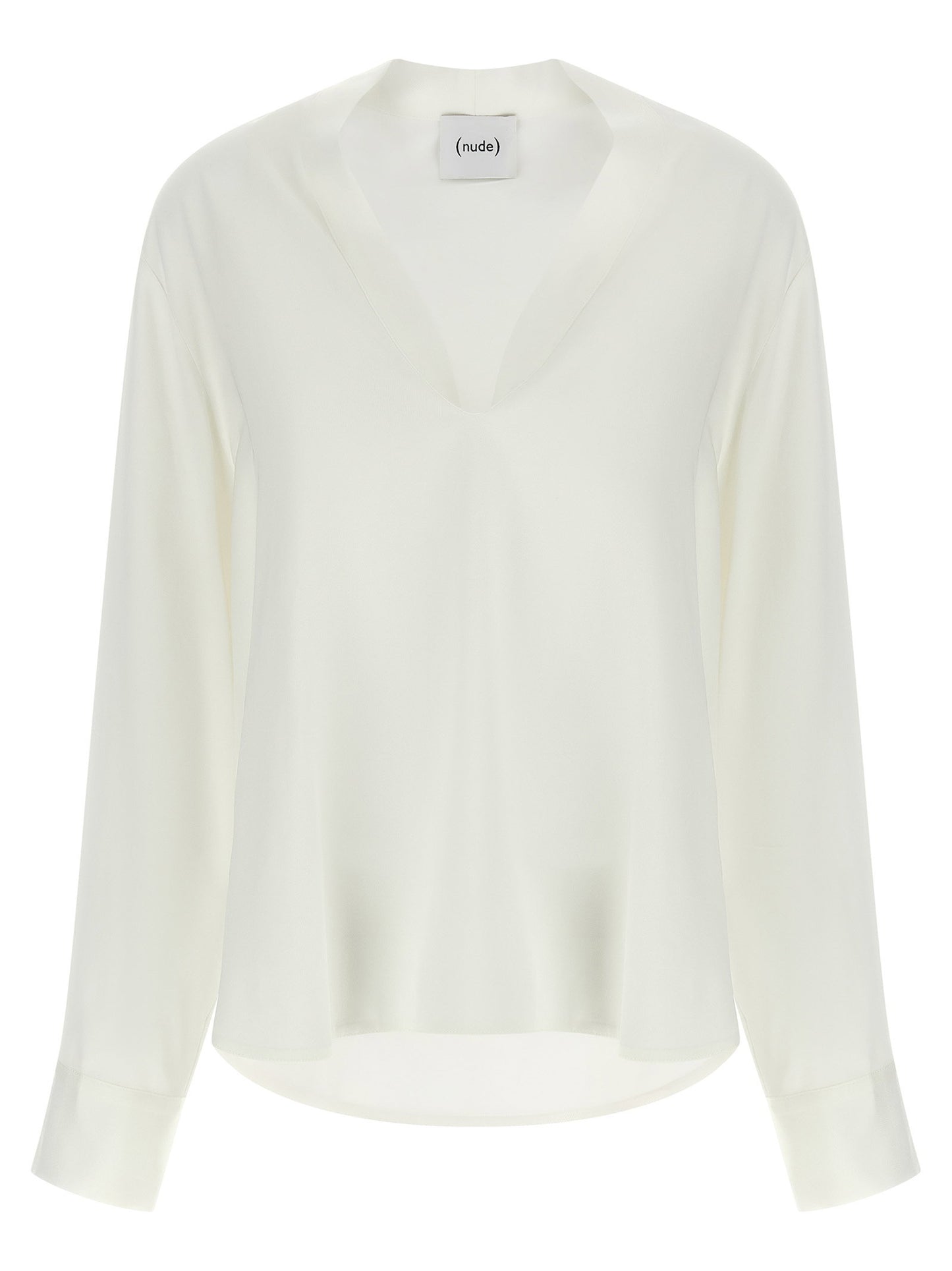 Nude V-neck Blouse
