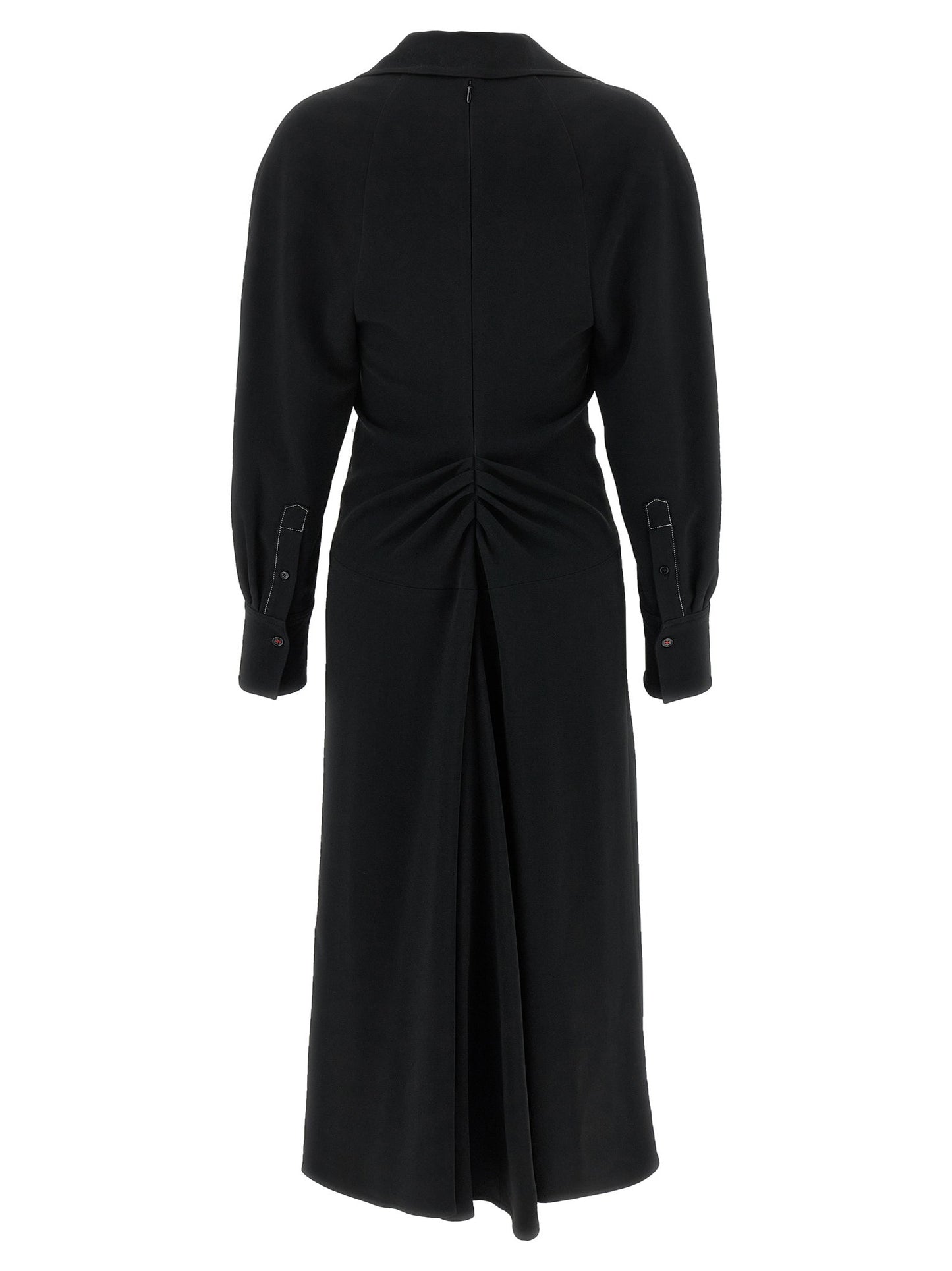 Victoria Beckham Long Sleeve Polo Collar Midi Dress