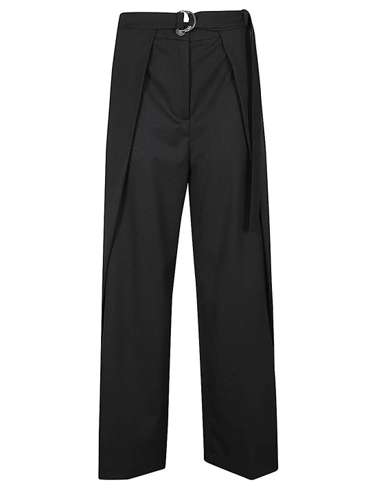 Erika Cavallini Semi-Couture Wool twill Amelia trousers