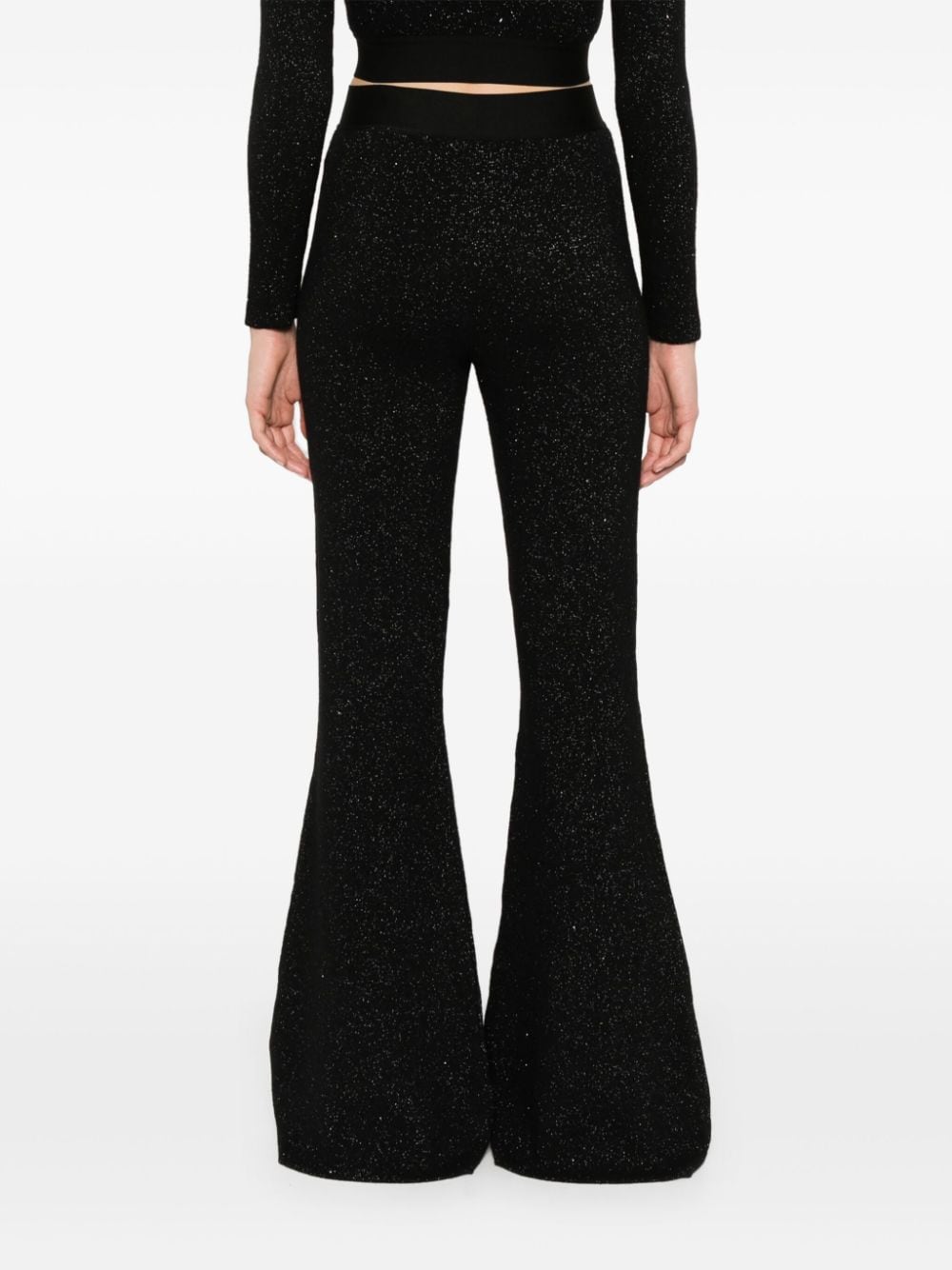 Palm Angels Logo lurex flared trousers