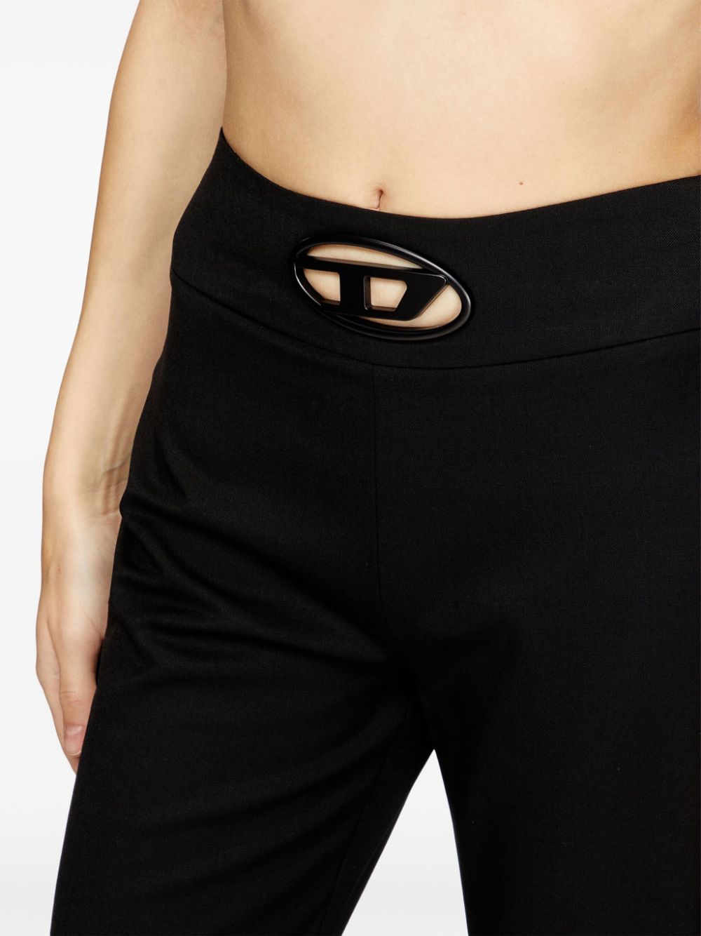 Diesel Oval D logo plaque high-waisted Wool blend trousers