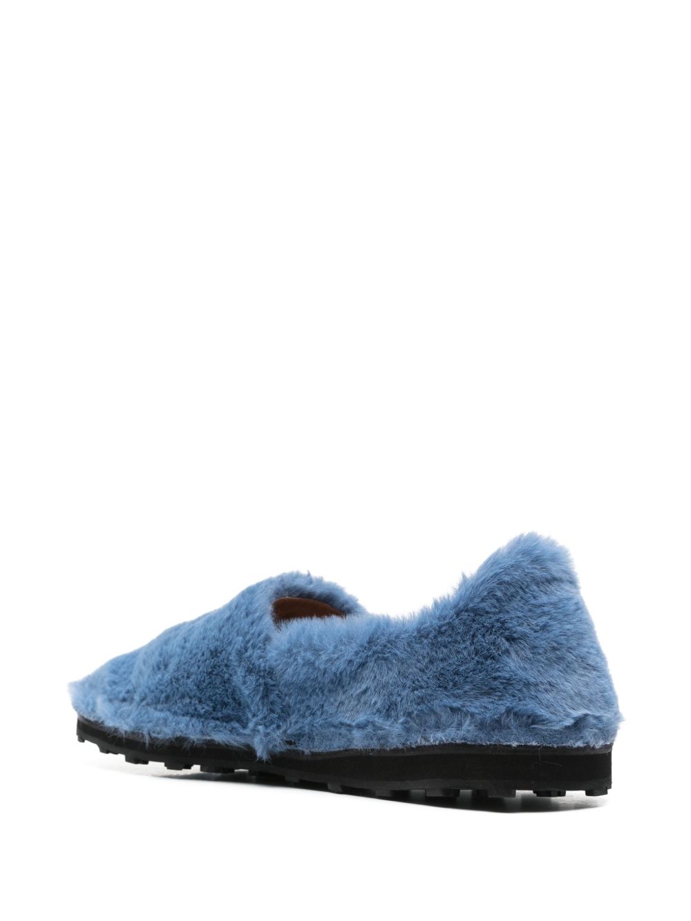 Marni Blue Faux Fur Slip-On Loafers