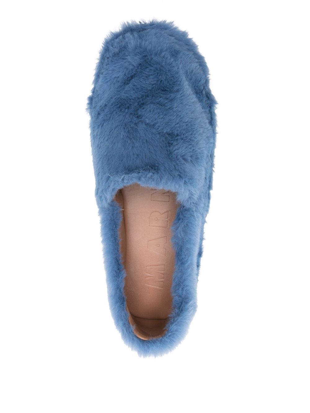 Marni Blue Faux Fur Slip-On Loafers