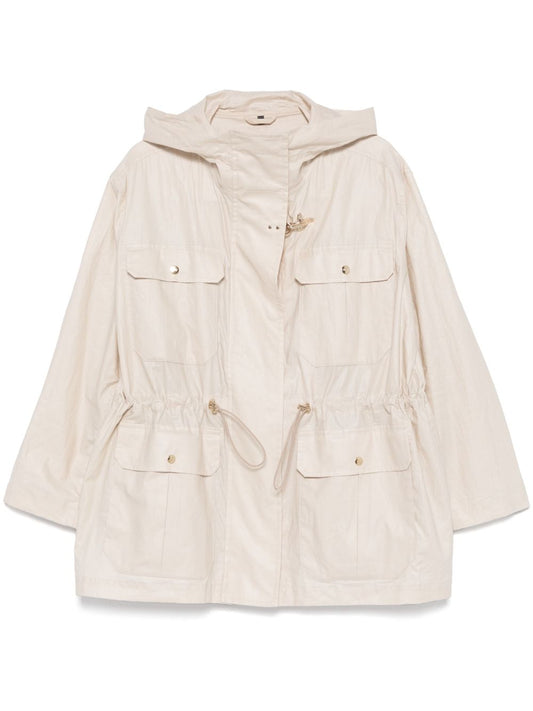 Fay Linen and cotton blend parka coat