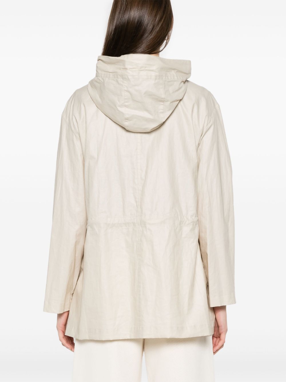 Fay Linen and cotton blend parka coat