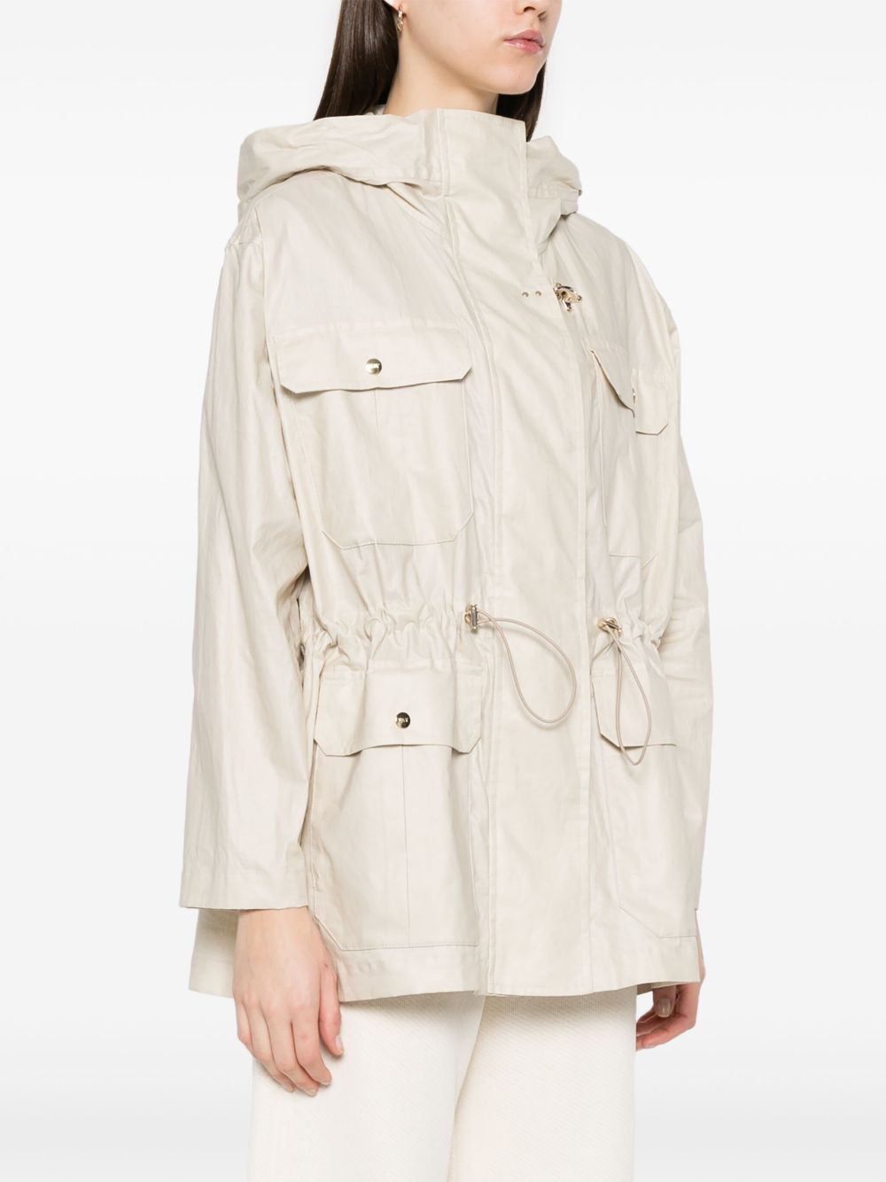 Fay Linen and cotton blend parka coat