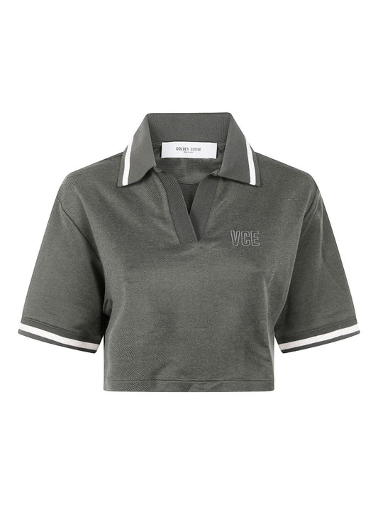 Golden Goose Cotton cropped polo shirt