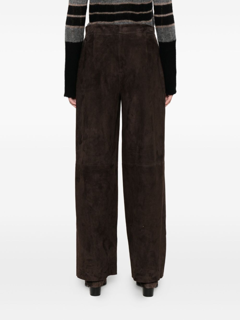 Via Masini 80 Leather wide-leg trousers