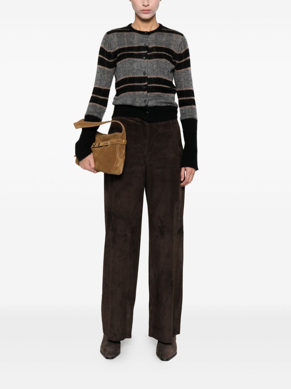 Via Masini 80 Leather wide-leg trousers