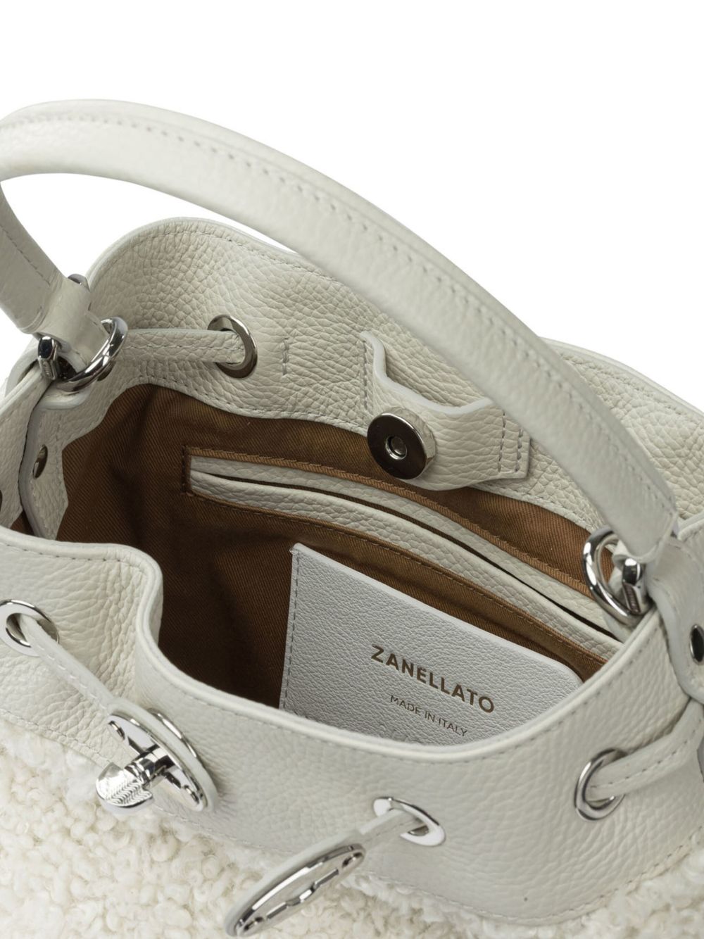 Zanellato Monda'® Small Bag In White Merinos Fabric