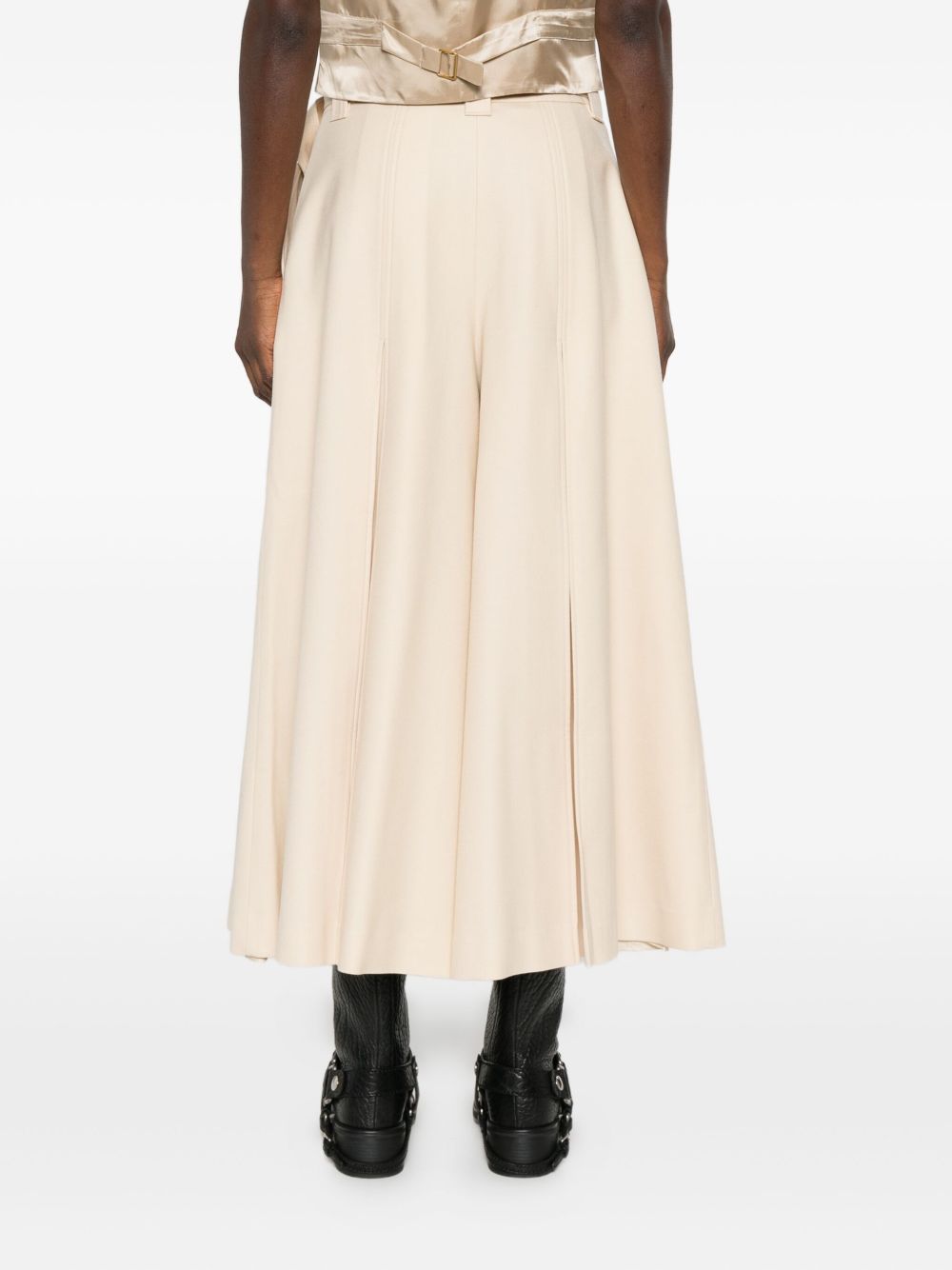 Zimmermann Belted Wide-Leg Wool Blend Trousers