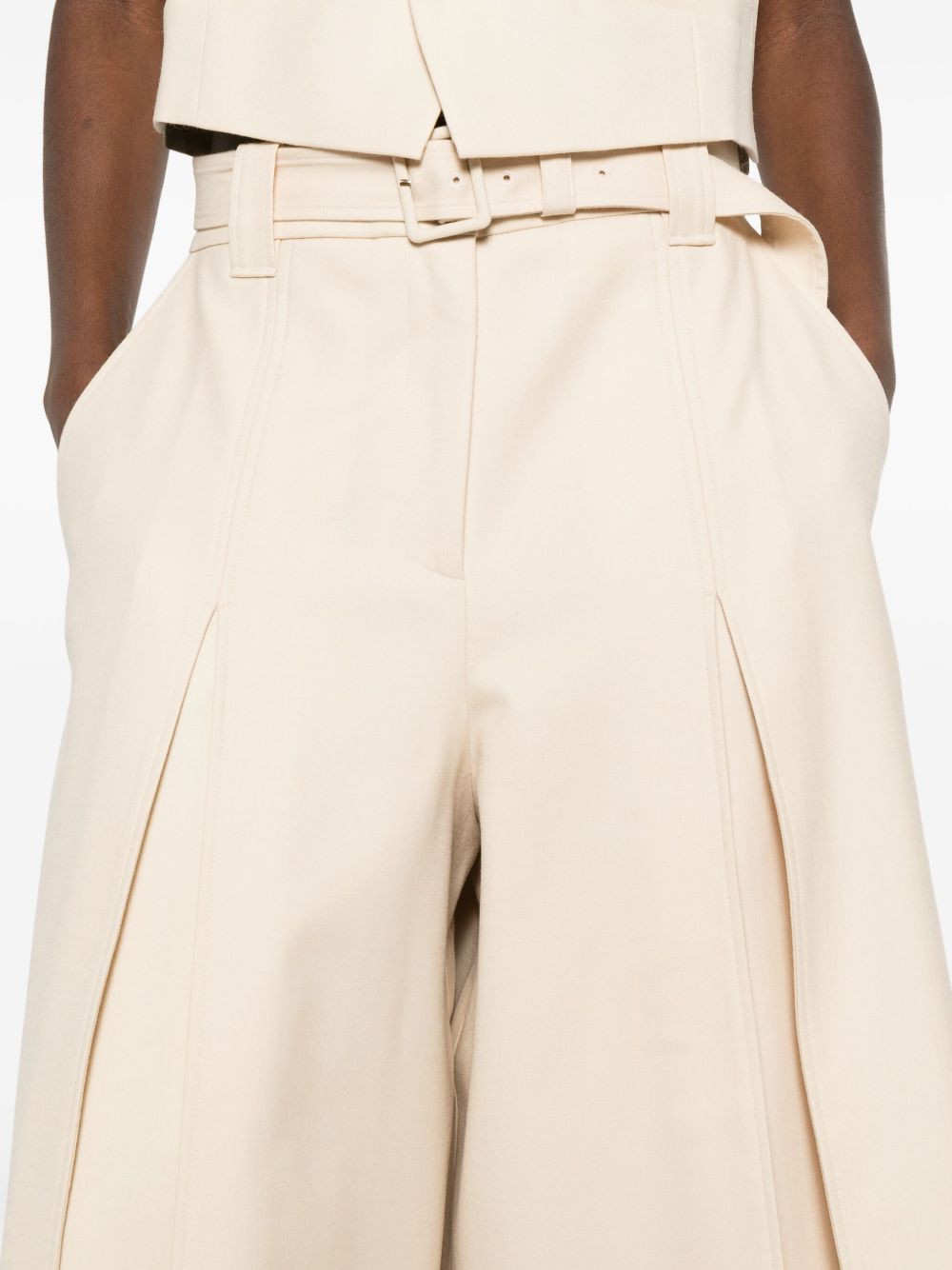 Zimmermann Belted Wide-Leg Wool Blend Trousers
