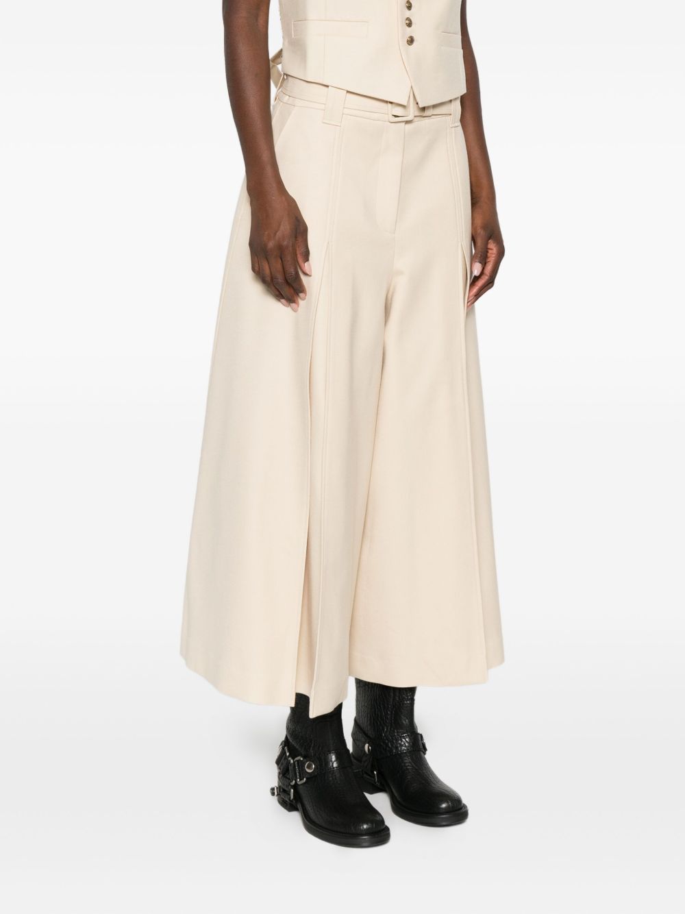 Zimmermann Belted Wide-Leg Wool Blend Trousers