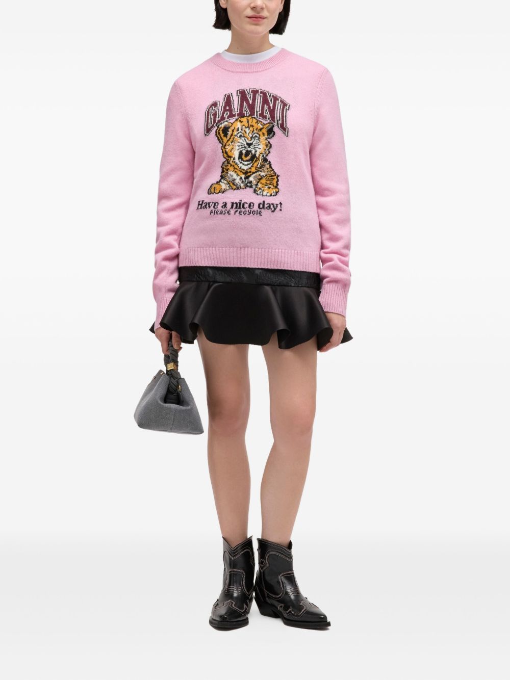 Ganni Wool crewneck sweater