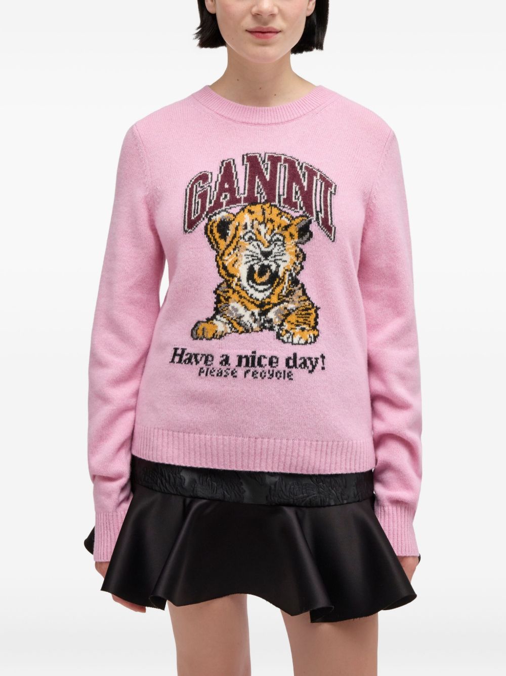Ganni Wool crewneck sweater