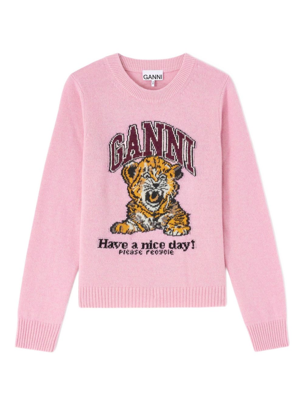 Ganni Wool crewneck sweater