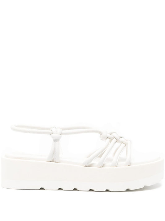Gianvito Rossi Hebe leather knotted platform sandals.