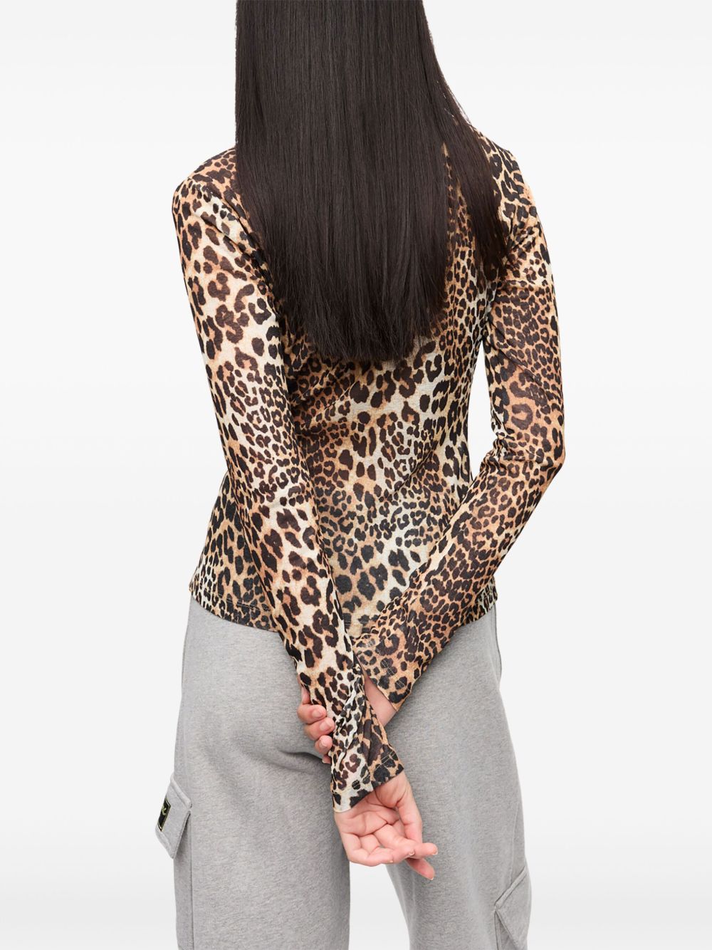 Ganni Leopard print top