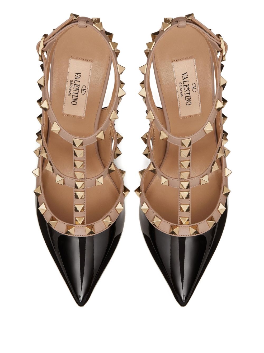 Valentino Garavani Rockstud Patent Pumps With 100mm Straps