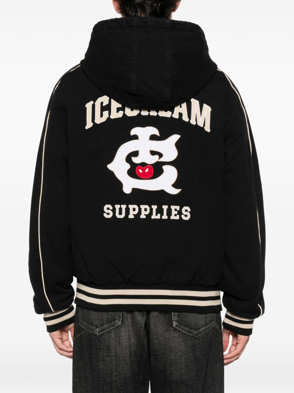 Icecream Cotton hooded bomber jacket