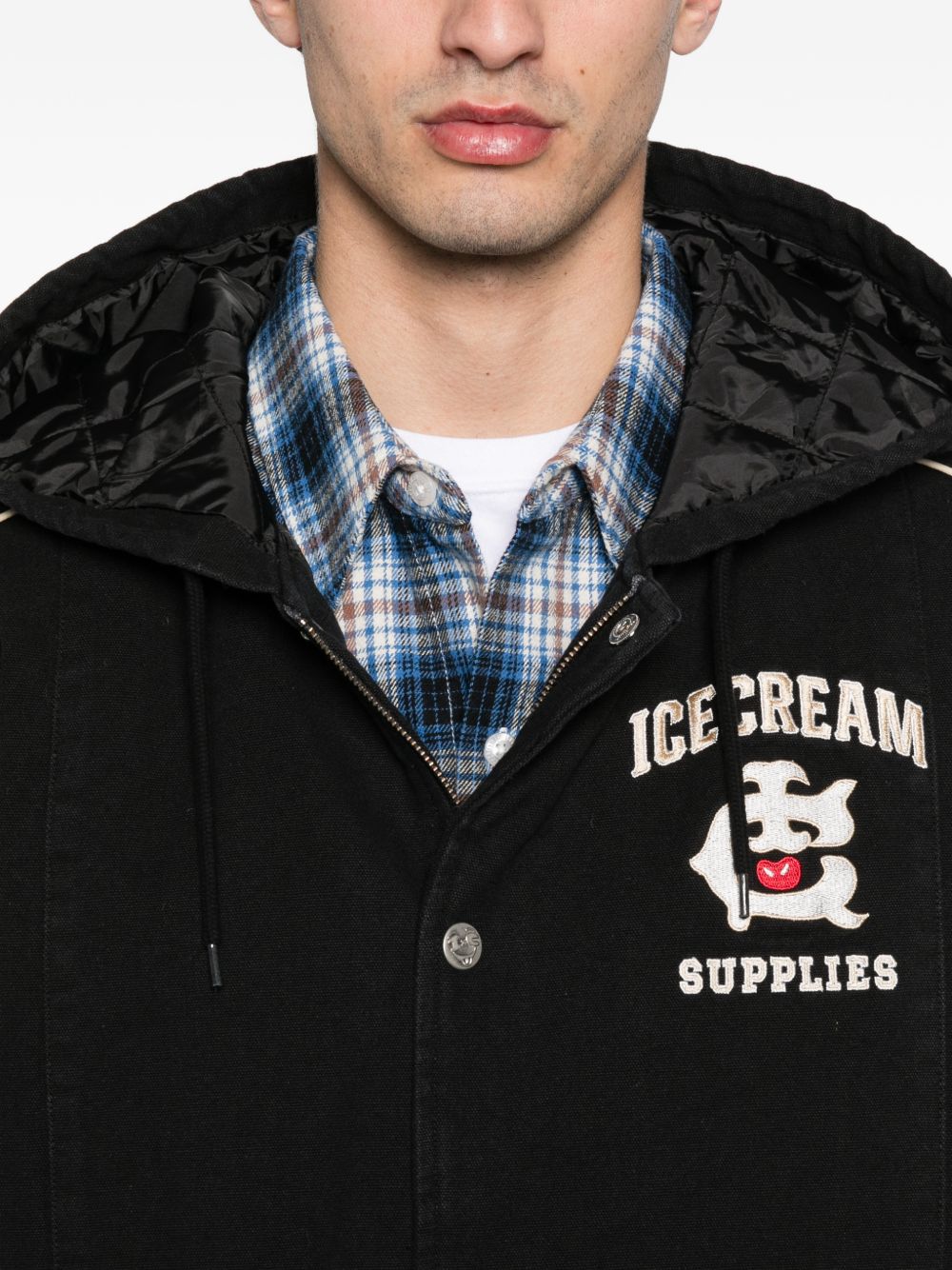 Icecream Cotton hooded bomber jacket
