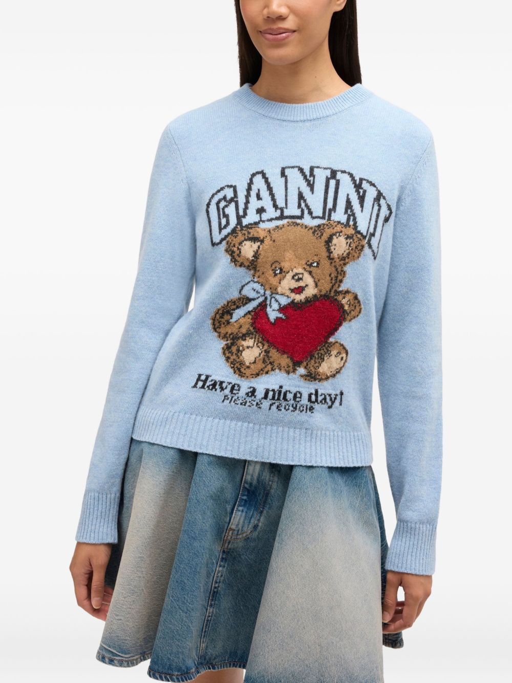 Ganni Wool crewneck sweater