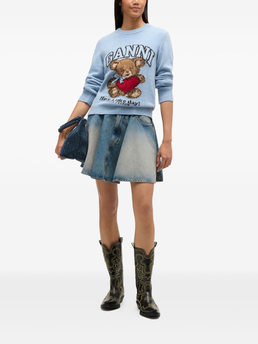 Ganni Wool crewneck sweater