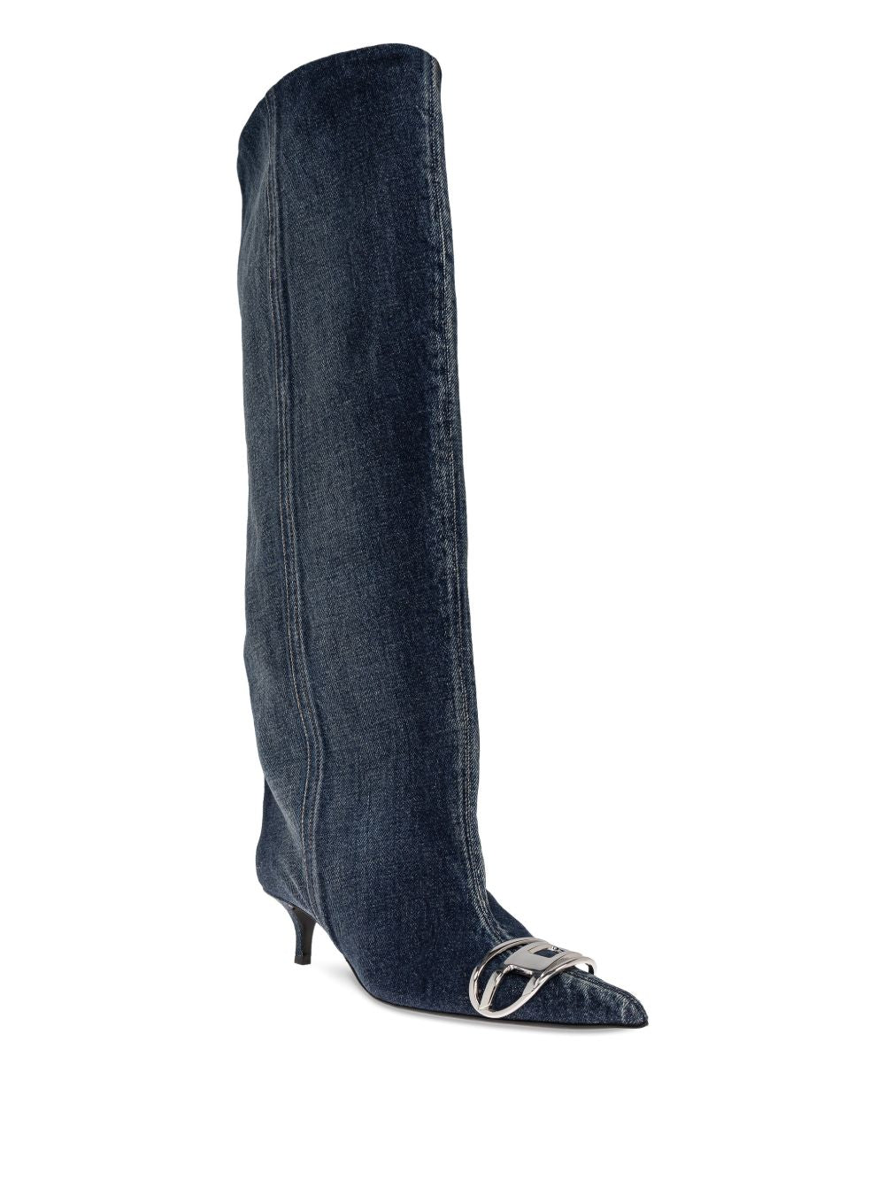 Diesel D-Venus-Slouchy knee-high boot in denim