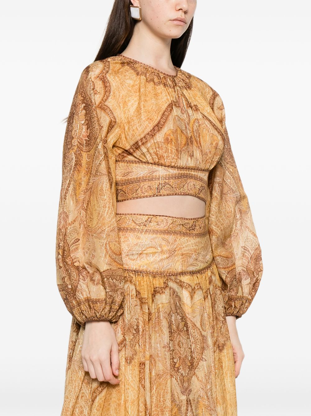 Zimmermann Wanderlust cotton and silk top