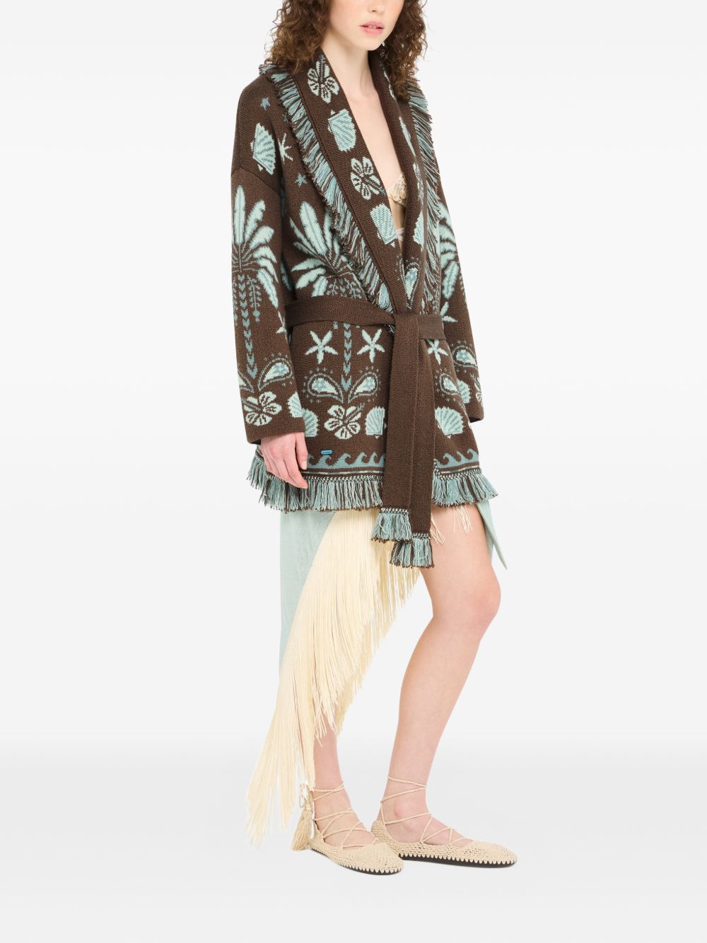 Alanui Echoes Of The Island wool and cotton cardigan