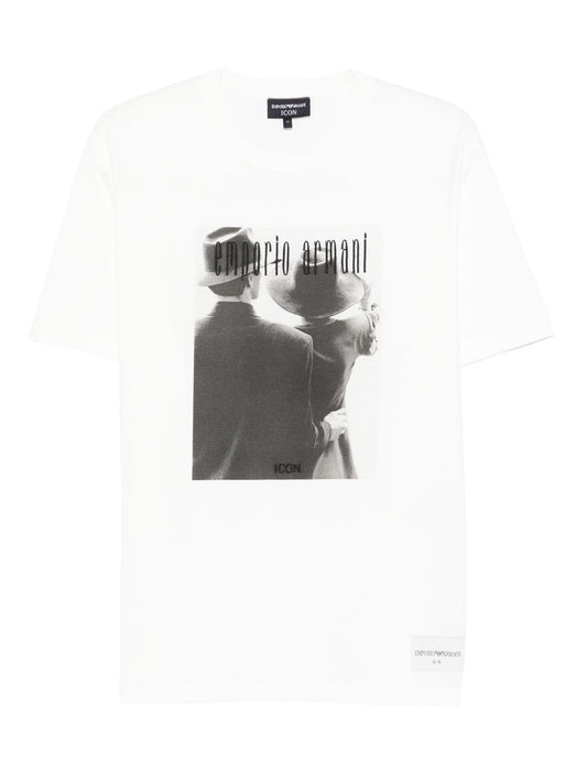 Emporio Armani Printed cotton t-shirt