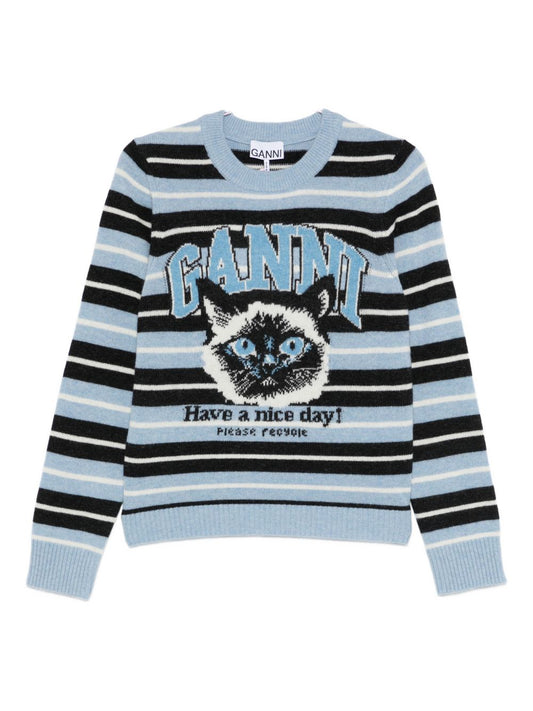 Ganni Wool crewneck sweater